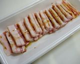 簡単！豚バラ小松菜の黒酢炒め作り方1写真