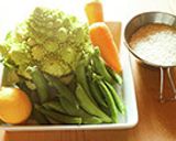 春野菜とエビのレモン風味ミルクリゾット作り方1写真