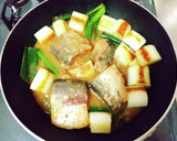 さば缶(みそ煮)と白葱の簡単味噌煮込み作り方4写真