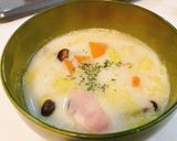 簡単✩.*キャベツとベーコンの豆乳スープ作り方6写真