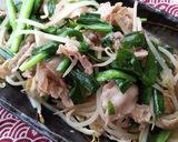 肉ニラ炒め定食♪作り方1写真