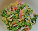 簡単!激ウマ!豆苗とカニカマのごまサラダ作り方5写真