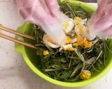 水菜とカリカリベーコンの胡麻マヨドレ和え作り方5写真