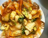 レンジ肉無豆腐ヤンニョムチキン味野菜炒め作り方17写真