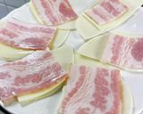 明太子とチーズ&ベーコンの餃子の皮巻き♡作り方3写真