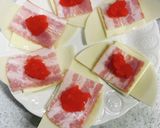 明太子とチーズ&ベーコンの餃子の皮巻き♡作り方4写真