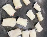 明太子とチーズ&ベーコンの餃子の皮巻き♡作り方6写真
