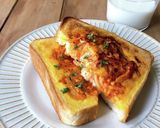 簡単♪鉄板ナポリタン風トースト/卵あり作り方5写真