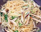 ネギじゃこキノコの和風パスタ作り方5写真