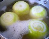2品一緒に❤玉ねぎの丸ごと煮&水菜スープ作り方3写真