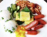 超簡単！豆ごはんおにぎりの和ンプレート！作り方10写真