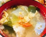 簡単☆もやしとわかめのかき玉スープ作り方7写真