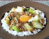 レンジでおかず！ネギのひき肉あんかけ作り方6写真