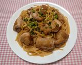 簡単☆お手軽照り焼きチキンパスタ♩作り方7写真