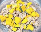かぼちゃ&牛肉の甘辛炒め♪作り方5写真