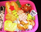 今日のキャラ弁(春のトトロ&くろすけ)作り方3写真