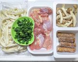 鶏もも肉にゴボウとシメジの激ウマうどん作り方1写真