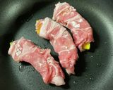 【お弁当】甘くて辛い？かぼちゃの豚肉巻き作り方4写真