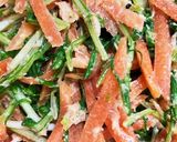 レンジで簡単。水菜と人参の爽やかサラダ作り方4写真