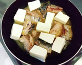 さば缶と豆腐のトマト缶煮込みでチーズ焼き作り方3写真