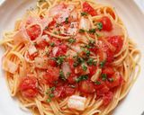 ランチにおすすめ！新玉ねぎのトマトパスタ作り方5写真