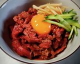 赤謎肉のエバラ焼肉のタレ和え@≧↺≦@ノ作り方3写真