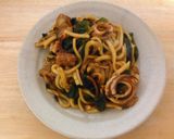 ホタテとイカ入り八丁味噌ソース焼きうどん作り方6写真