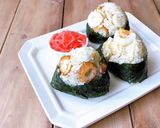 簡単♪磯辺天むす／ちくわ＆揚げ玉作り方4写真