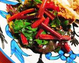 ビーツの葉のにんにく炒め作り方5写真