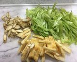 八尾若ごぼう、葉ごぼうのきんぴら、炒め煮作り方1写真