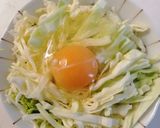 レンジで！キャベツの巣ごもり卵作り方1写真