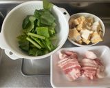 生姜香る⭐︎厚揚げとこまつなの煮物作り方1写真