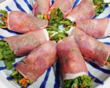 レンジで簡単♪春菊と人参の豚しゃぶ♪作り方1写真