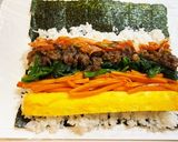 簡単！巻き簾なし！プルコギでキンパ！作り方3写真