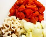 酢玉ねぎの漬け汁で野菜たっぷり甘酢炒め作り方3写真