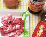 玉ねぎと豚肉炒め　ポン酢＆焼肉のタレ作り方1写真