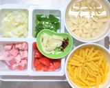 ベーコンとトマトにポテトのパスタ作り方1写真