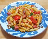 ベーコンとトマトにポテトのパスタ作り方8写真