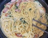 フライパンでカルボナーラ作り方7写真