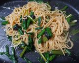 ワンパンレシピ⭐釜玉風ねぎパスタ作り方5写真