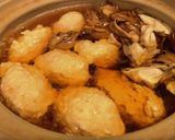 春菊と鶏団子のスープ作り方2写真