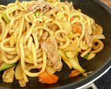 焼きうどんdeカレボナーラ作り方3写真