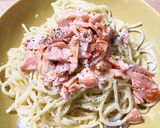 塩鮭のクリームパスタ作り方3写真