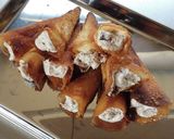 餃子の皮で簡単カンノーリ風スイーツ。作り方17写真