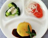 お野菜を添えた！チーズハンバーグ♪作り方5写真