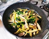 ごぼうベーコンほうれん草☆バター醤油炒め作り方5写真