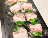 甘辛だれで♪れんこんの豚バラ大葉巻き作り方3写真