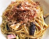 なすしめじベーコントマトの和風パスタ作り方33写真