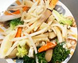 レンジ肉無チクワ彩り野菜味噌マヨ野菜炒め作り方14写真