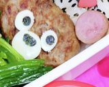 キャラ弁☆ハンバーグで簡単クマさん弁当☆作り方4写真